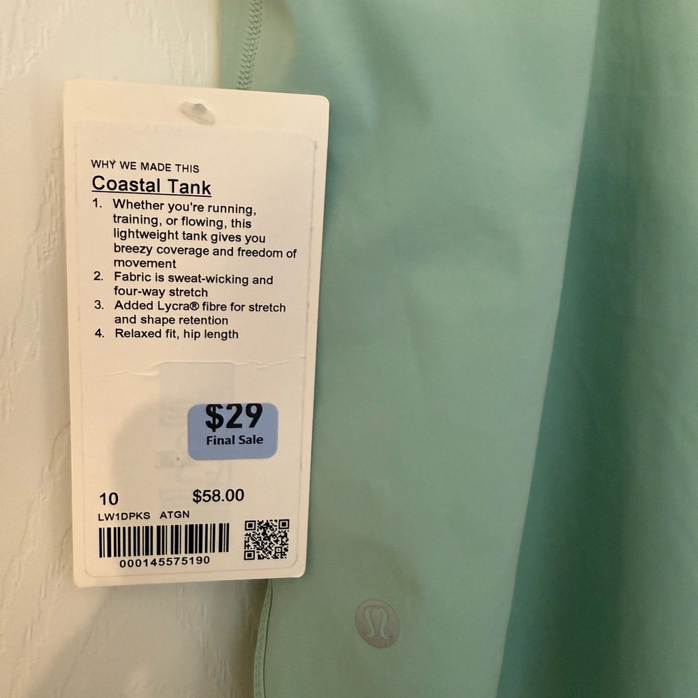 Lululemon Mint Green Racerback Tank Top - Picture 3 of 4